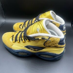 Yellow and Blue Reebok IVERSON Sneakers
